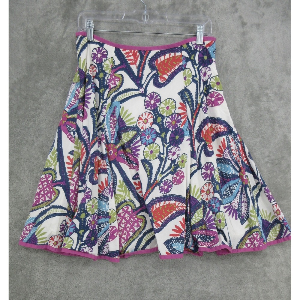 Boden Skirt Womens Size 12 Floral Paisley Boho A Line Lined Office Art to Wear